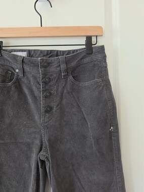Stio Organic Cotton Corduroy Pants Women's High Rise Button Fly Wide Leg Gray